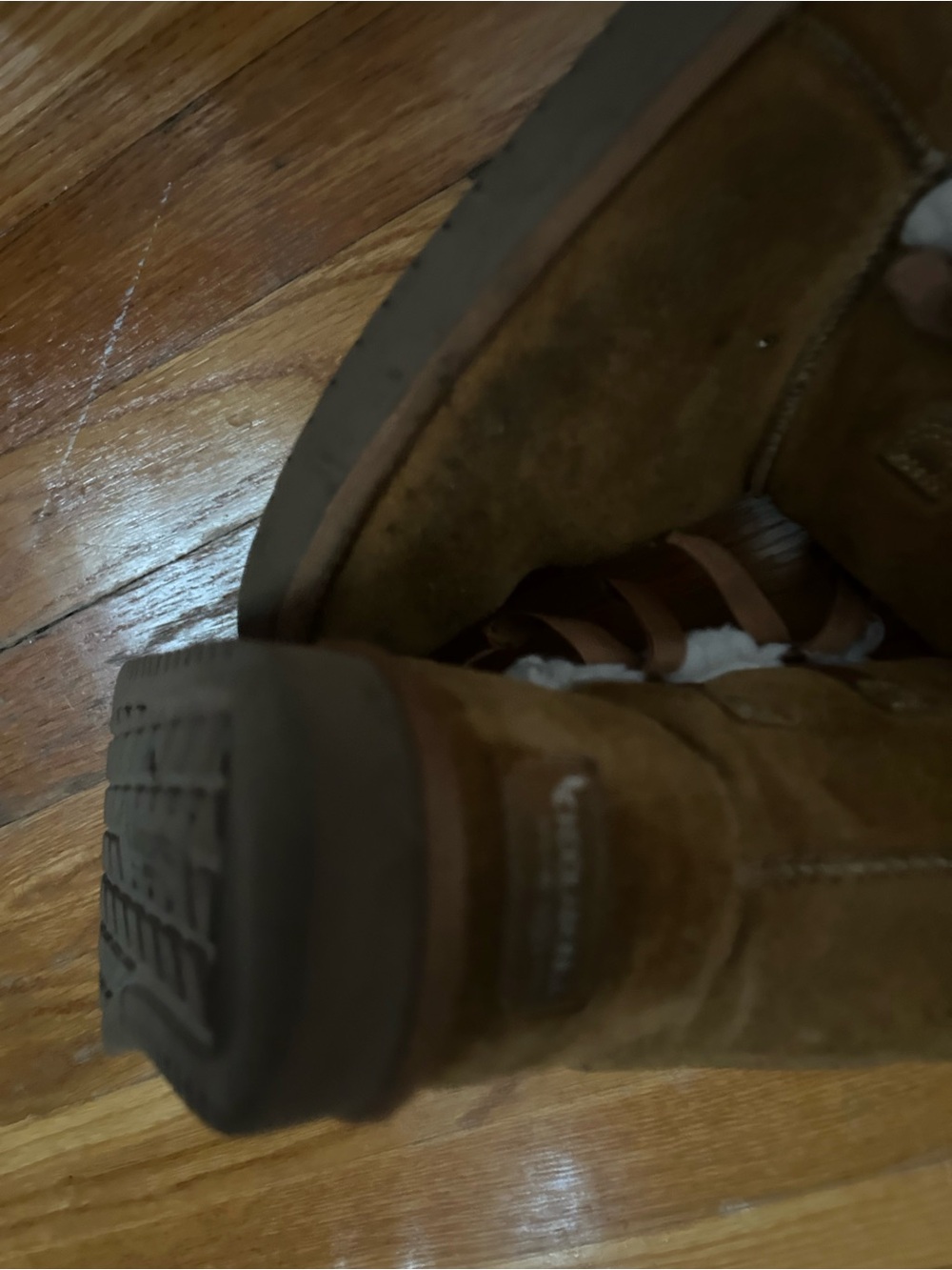 Unisex Chestnut Suede Winter Boot with Shearling Lining